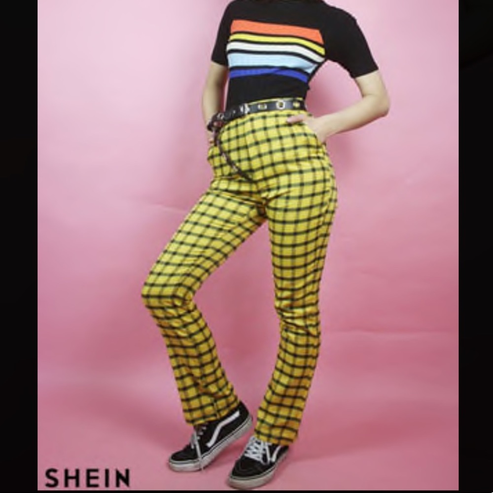 Yellow Plaid Trousers